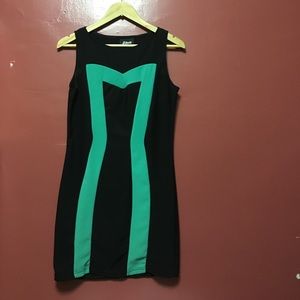 Black and green dress